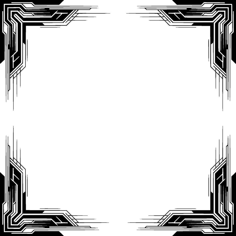 Abstract Geometric Frame Minimalist Black White Border vector