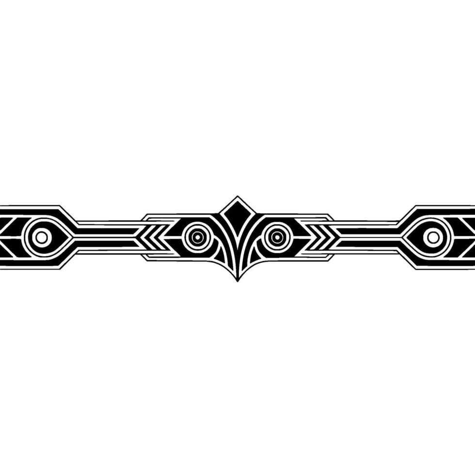 Geometric Art Deco Border in Black White on Light Background vector