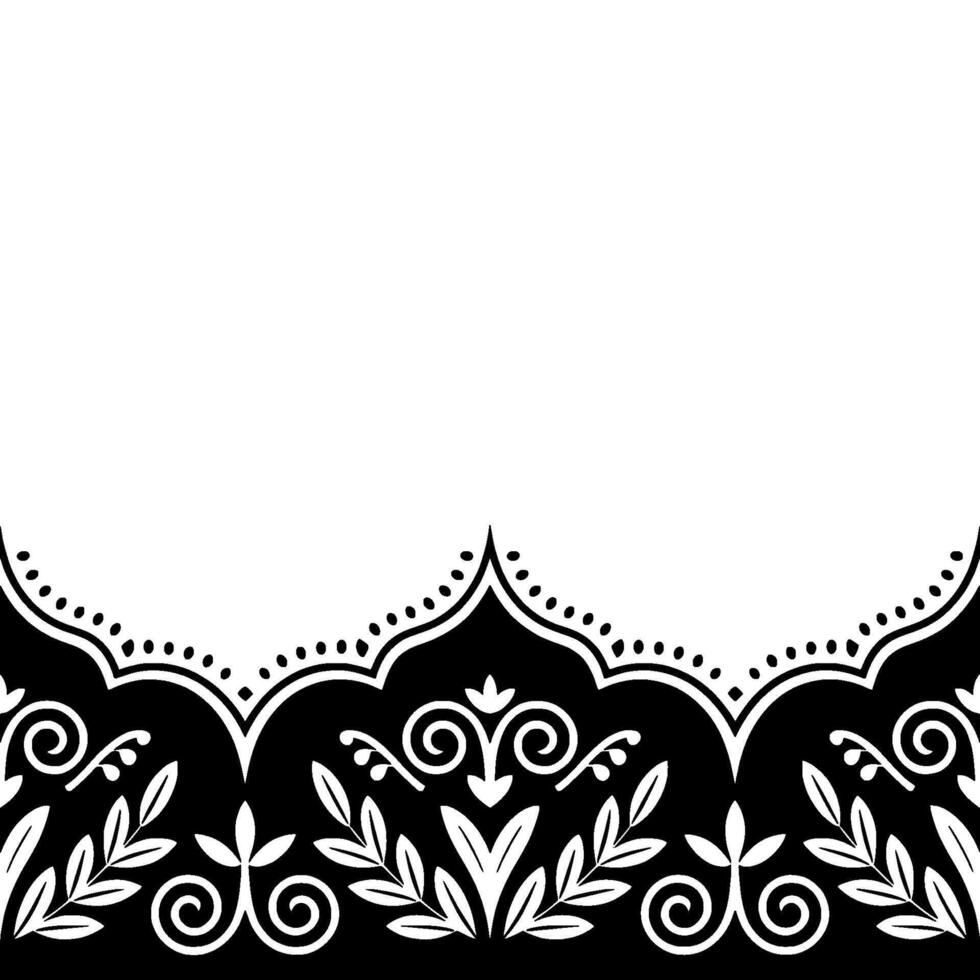 Elegant Black White Floral Border , , Ornamental, Space for Text vector