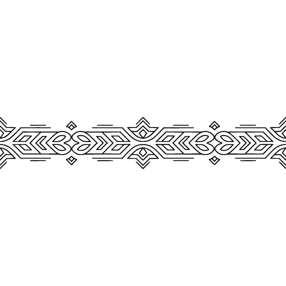 Geometric Line Art Border Black and White Pattern on Light Grey vector