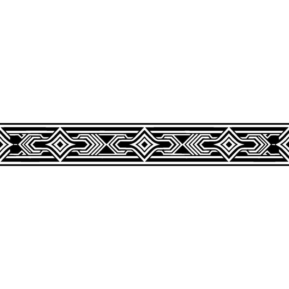 Geometric Black and White Border Abstract Element vector
