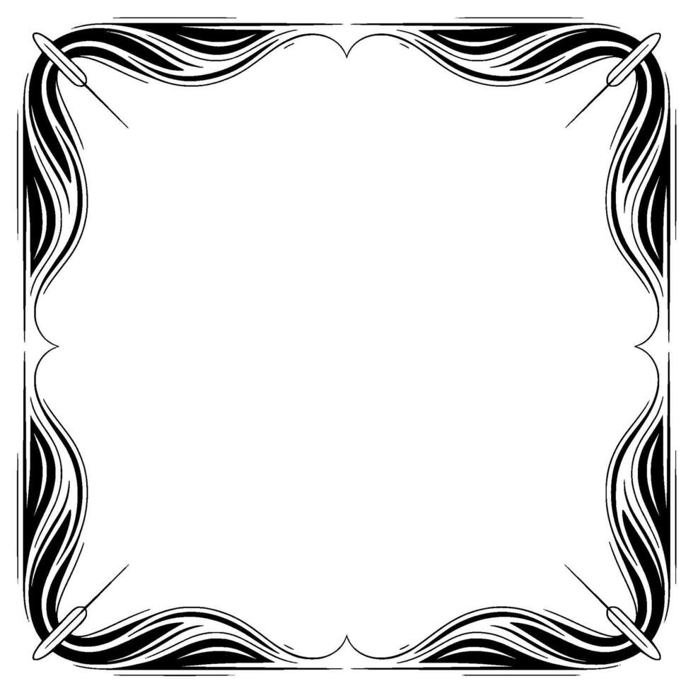 Art Nouveau Frame, Black and White Decorative Border, Empty Space vector