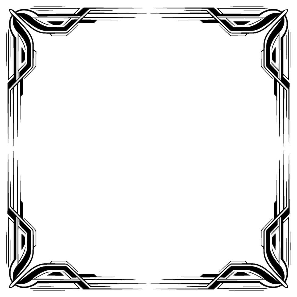 Art Deco Frame in Black and White, Geometric Border for Invitations vector