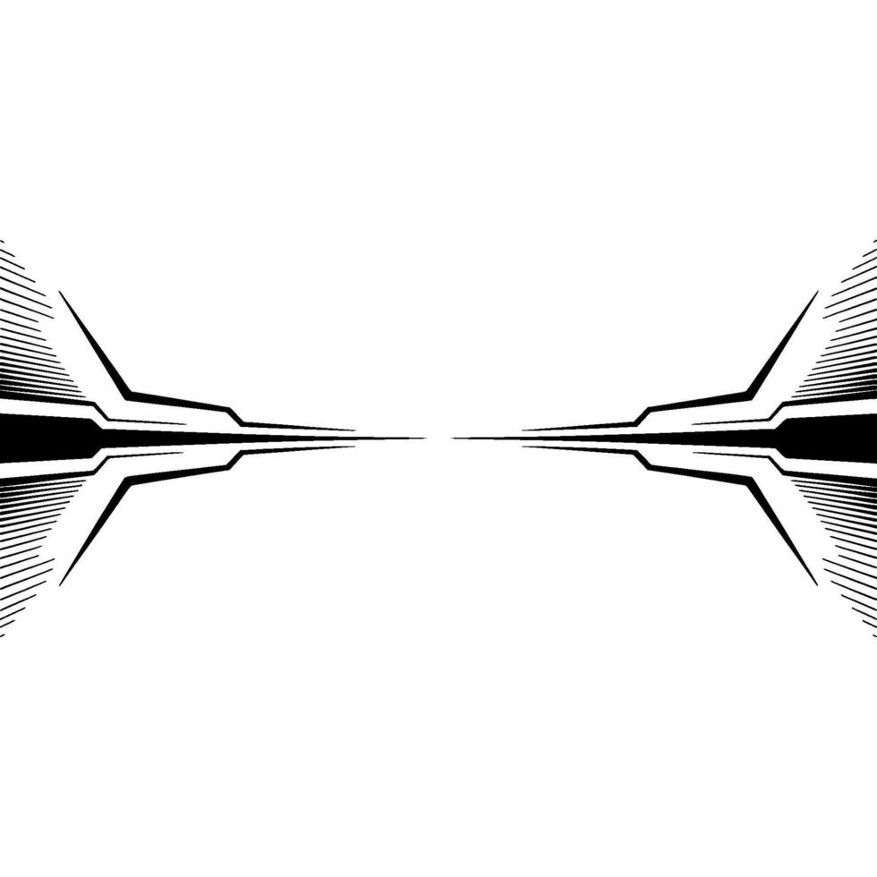 Futuristic Geometric Line Art, Minimalist Black White vector