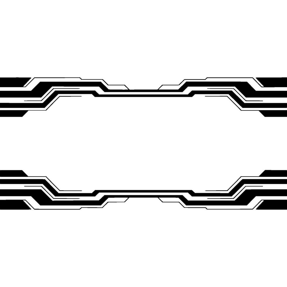Modern Tech Frame in Black and White, Digital Interface Style vector