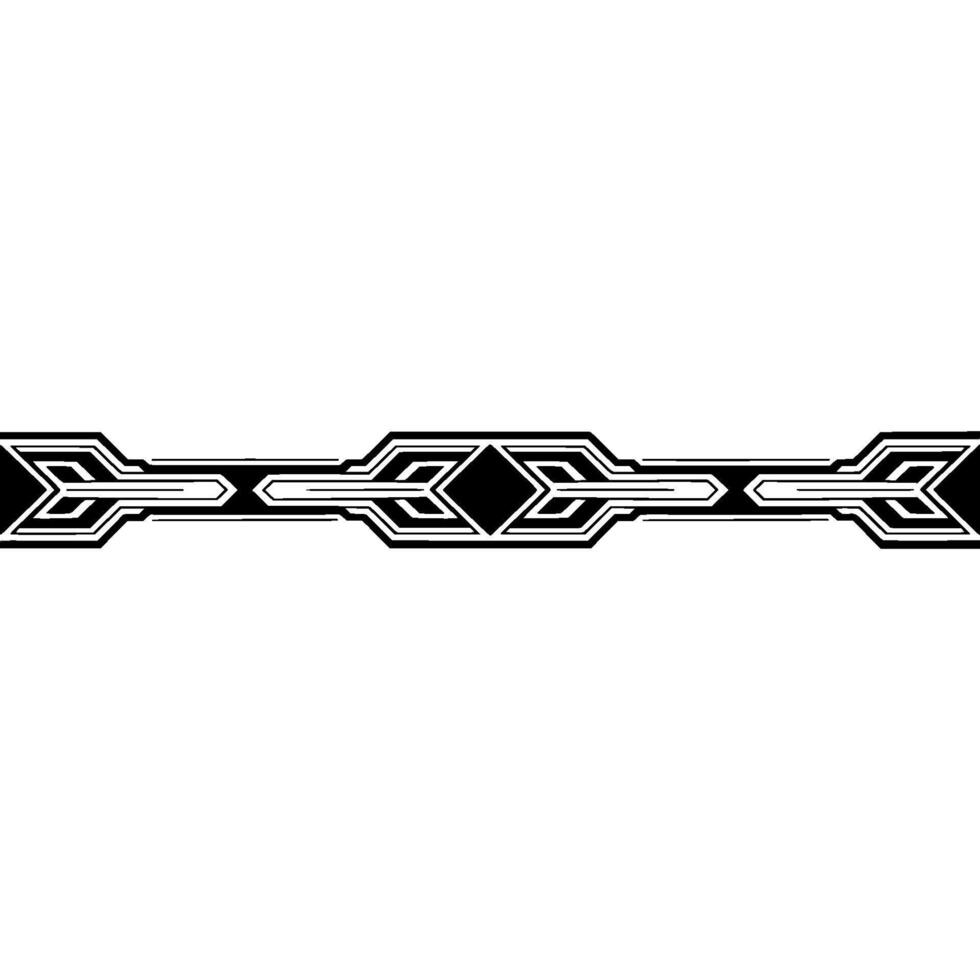 Geometric Art Deco Border in Black White, Modern vector