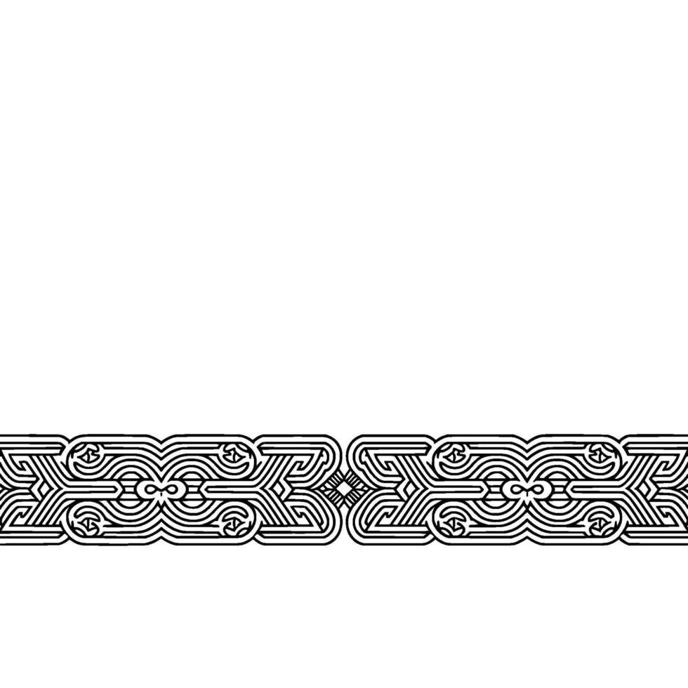 Geometric Line Art Border on White, Abstract Pattern, vector