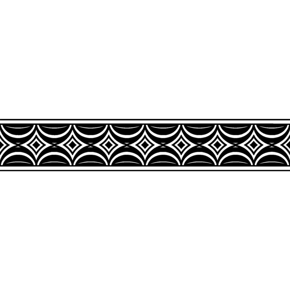 Geometric Border in Black and White, Illustration vector