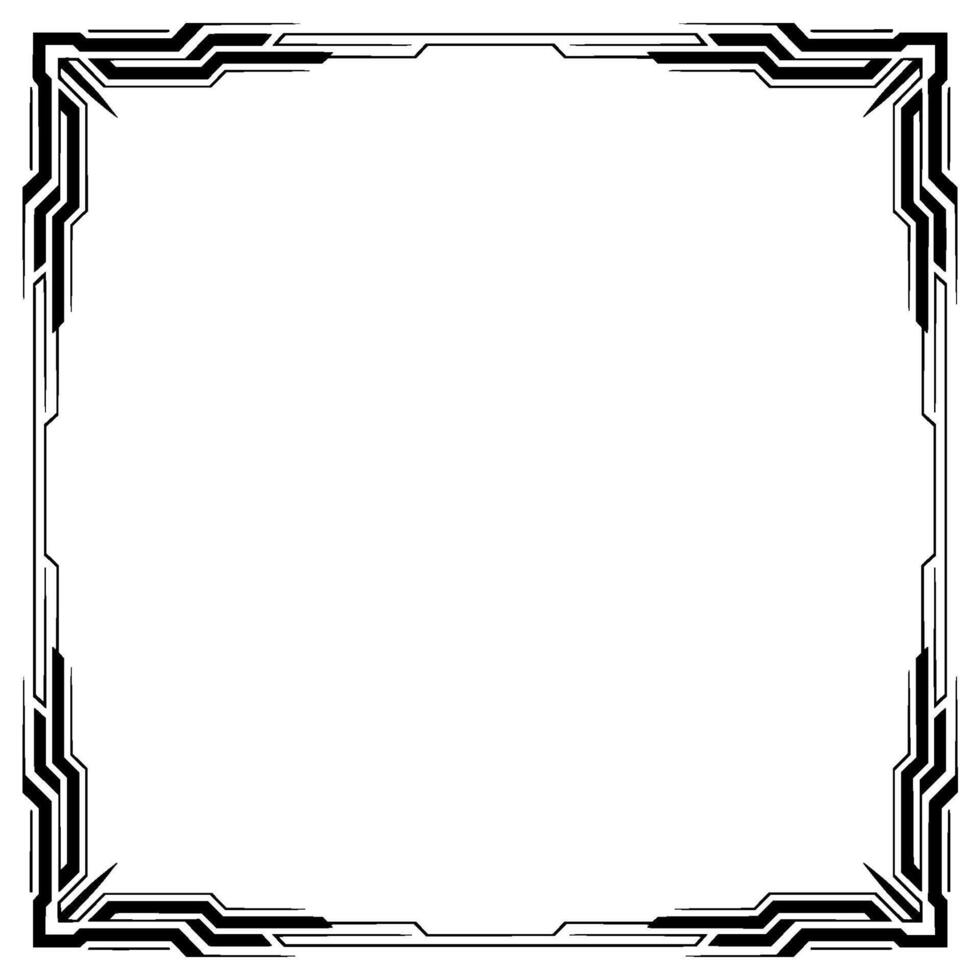 Futuristic Frame Black White Geometric Border, Blank Space for Graphics vector