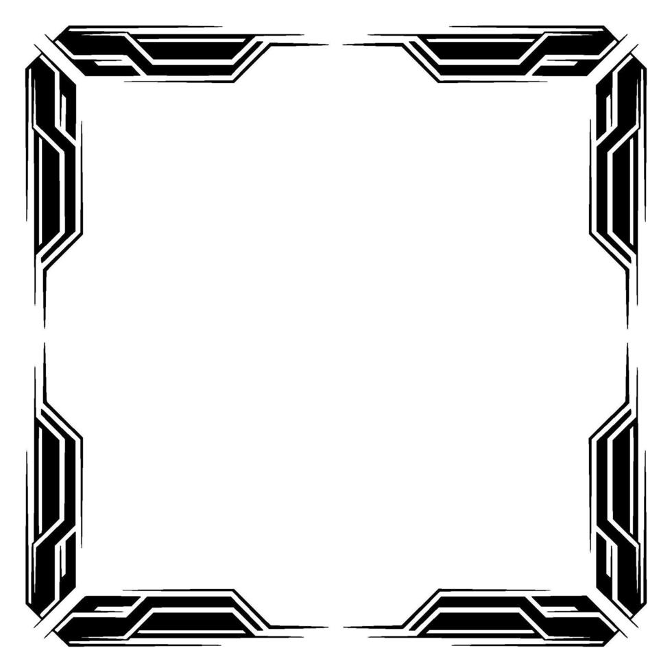 Futuristic Tech Frame on White, Illustration, Modern Minimalist vector