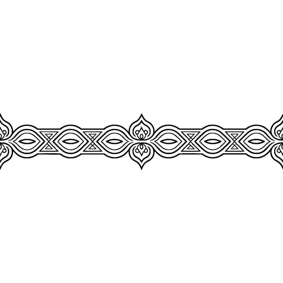 Elegant Black White Ornament Border With Rays, Clean Background vector
