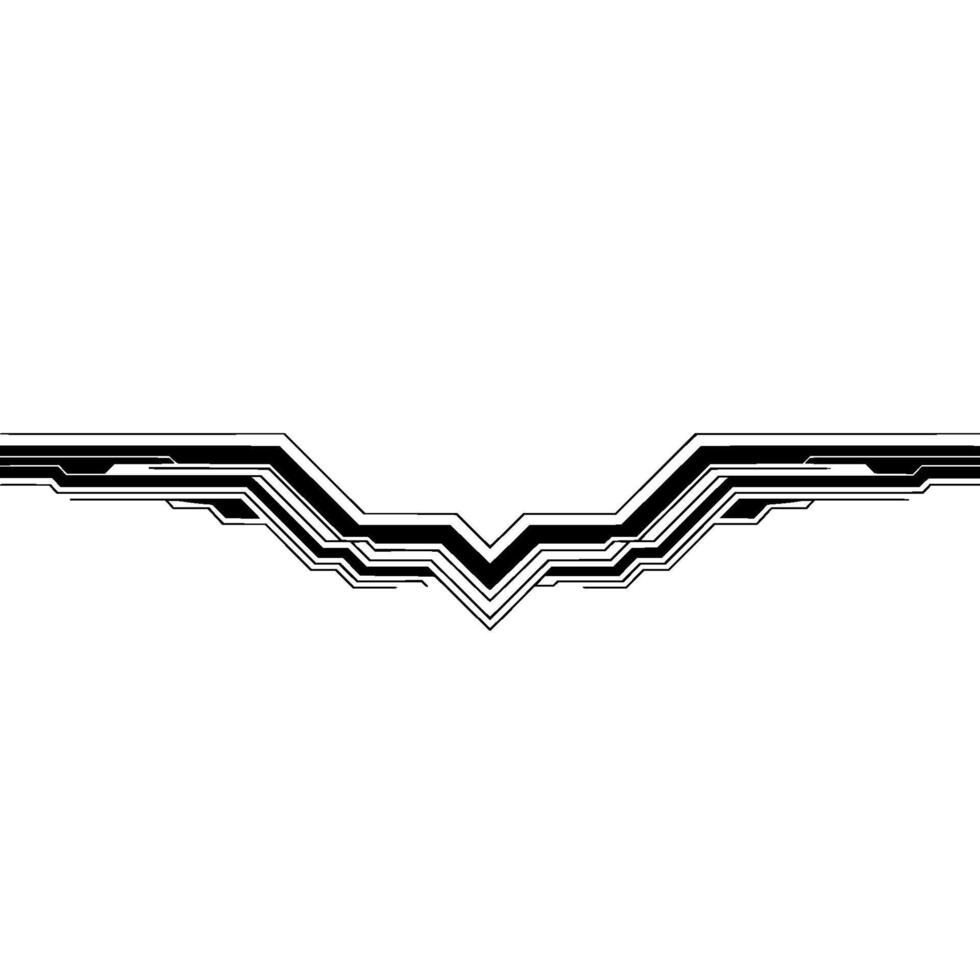 Modern Tech Abstract Black Linear on White Backdrop vector