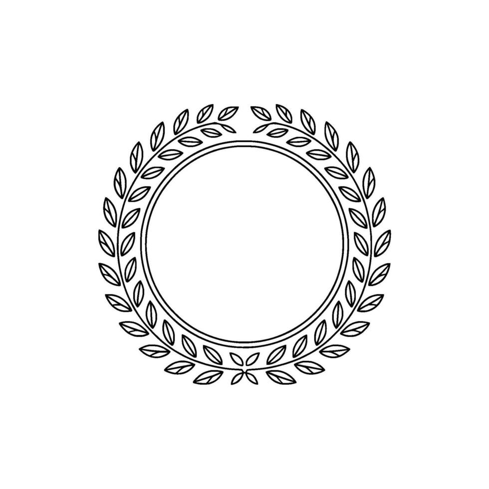 Minimalist Laurel Wreath Circular Frame for Elegant Branding vector