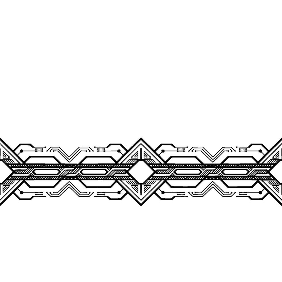 Techinspired Geometric Border Futuristic Black White for Websites Logos vector