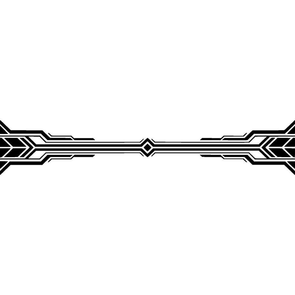 Geometric Deco Ornament Black Lines on White Background vector