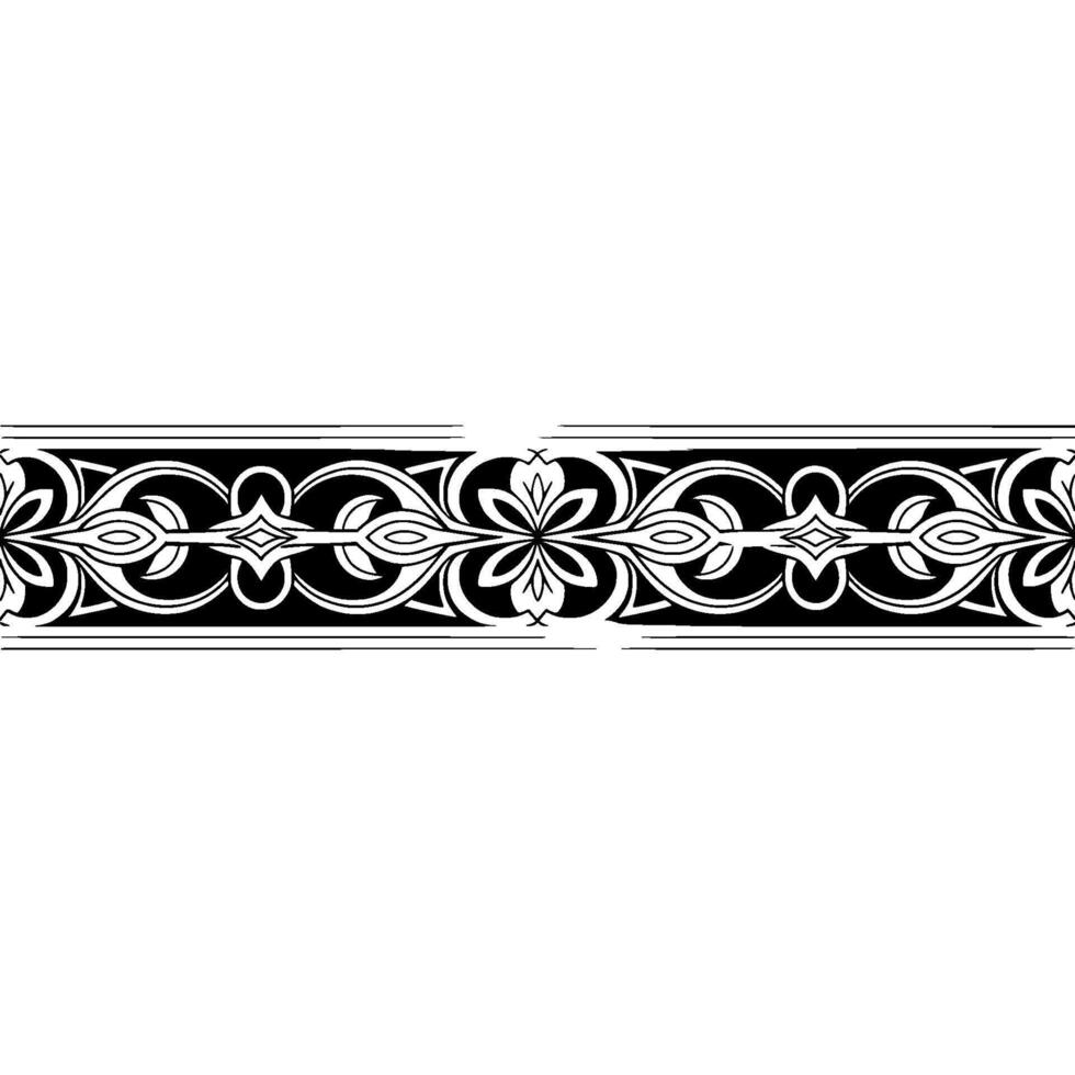 Ornate Black White Border With Gradient Background vector