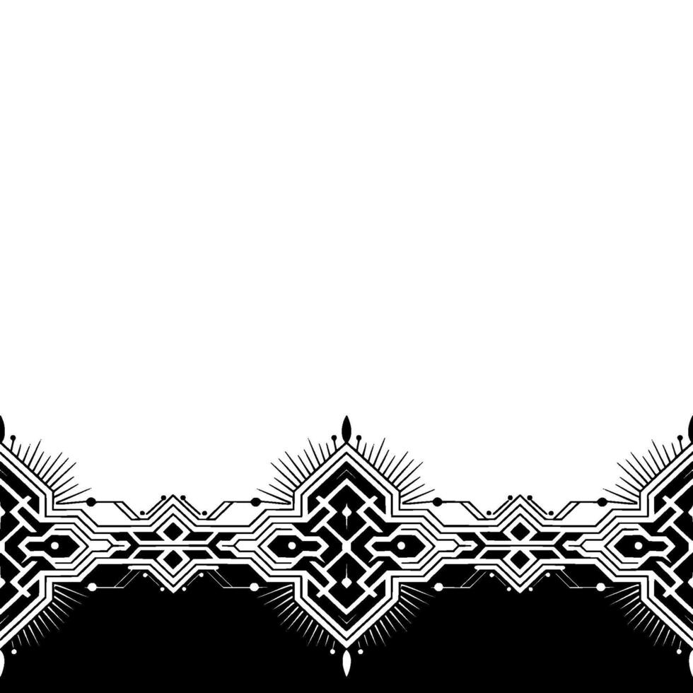 Geometric Border in Black and White Abstract, Ornamental, vector