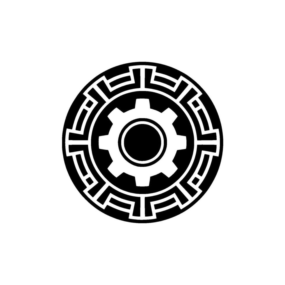 Geometric Gear Mechanical, Technical, Minimalist vector