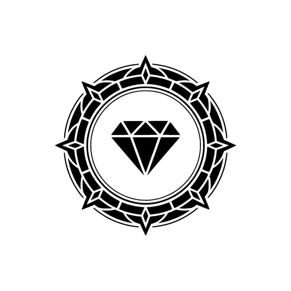 Geometric Diamond With Ornamental Circle Frame vector