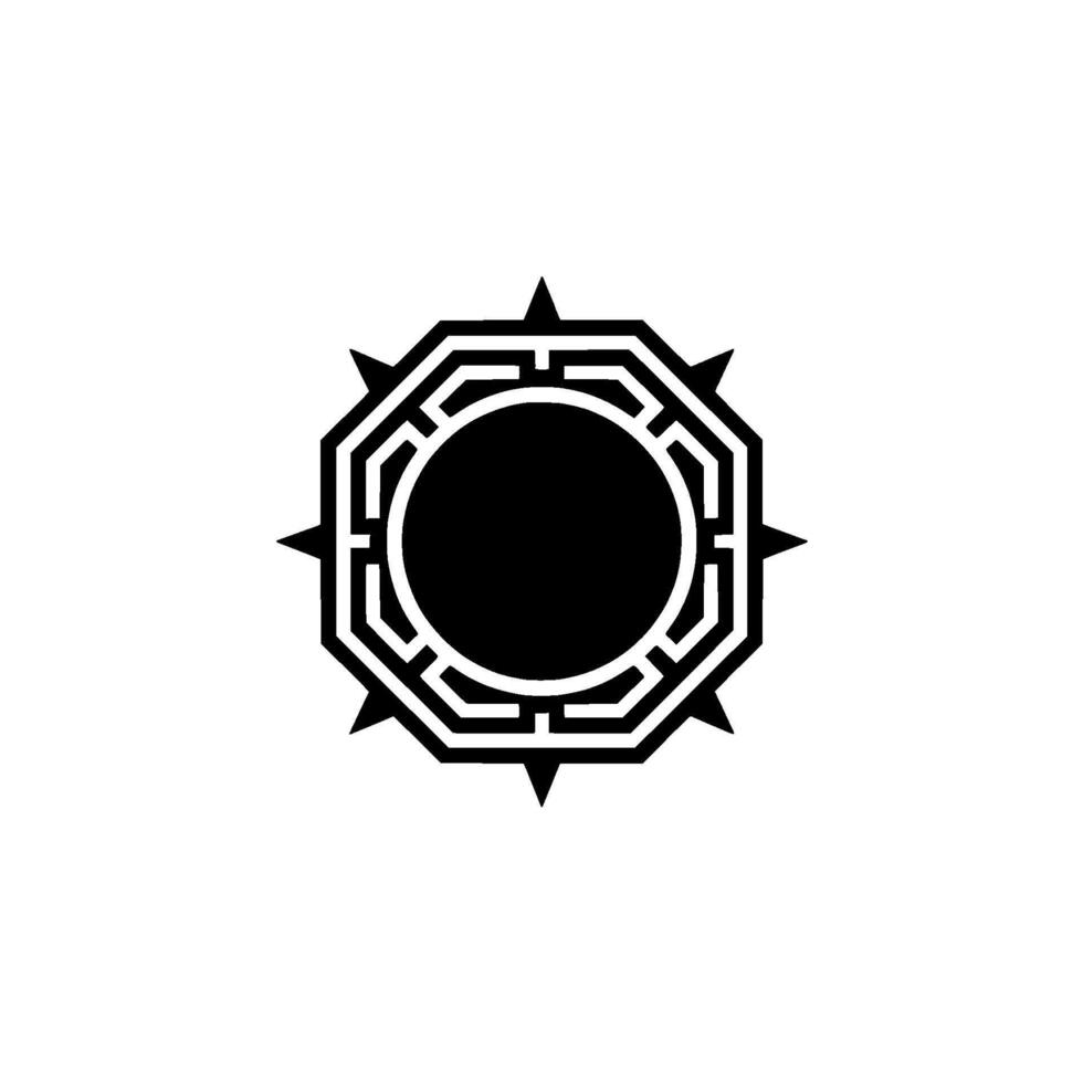 Geometric Emblem Black and White, Mazeinspired vector
