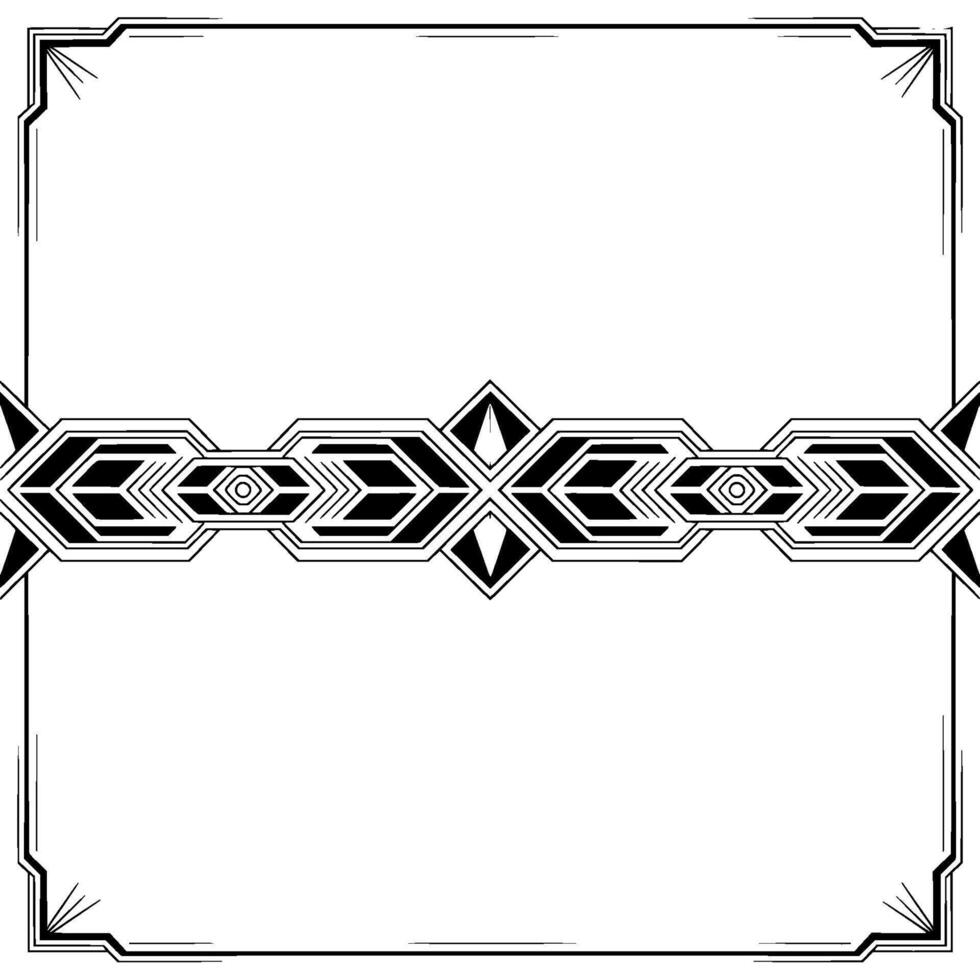 Art Deco Frame With Geometric Pattern, Illustration, Blank Space vector