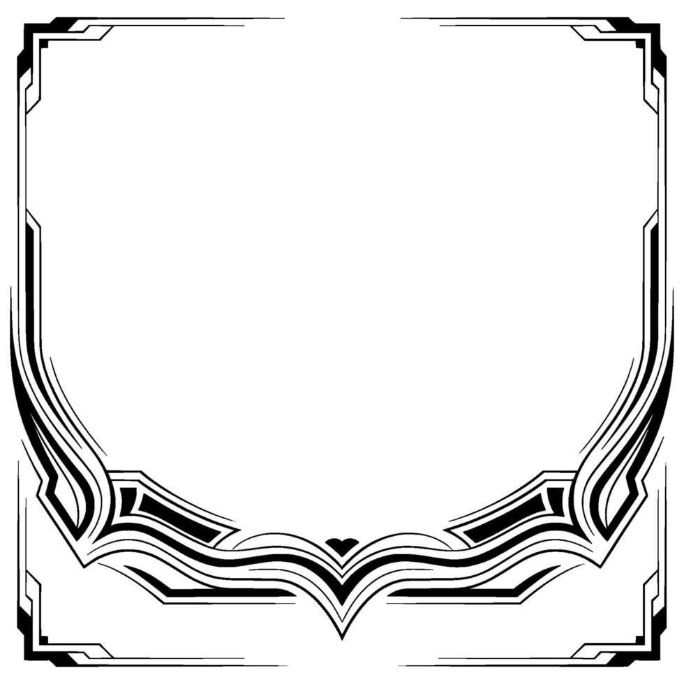 Elegant Art Deco Frame, Black and White Border, Empty Space for vector