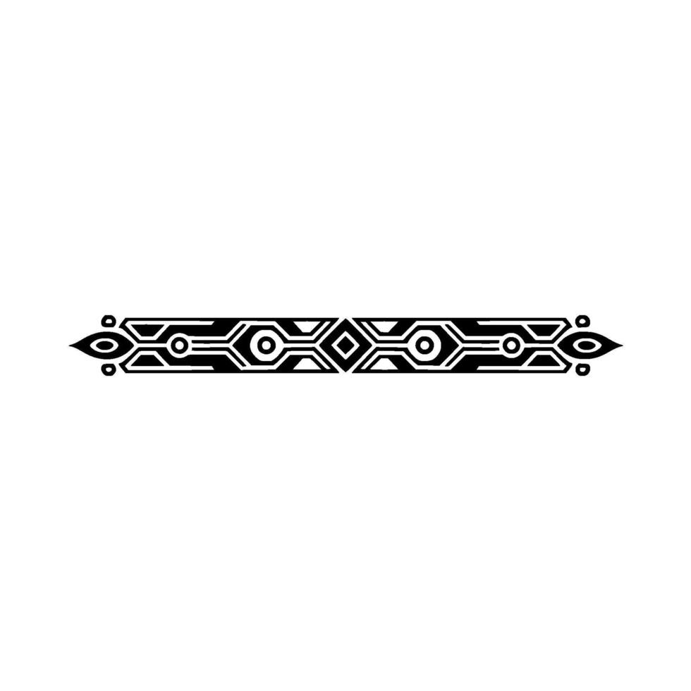 Abstract Geometric Border Element, Black and White Ornament vector