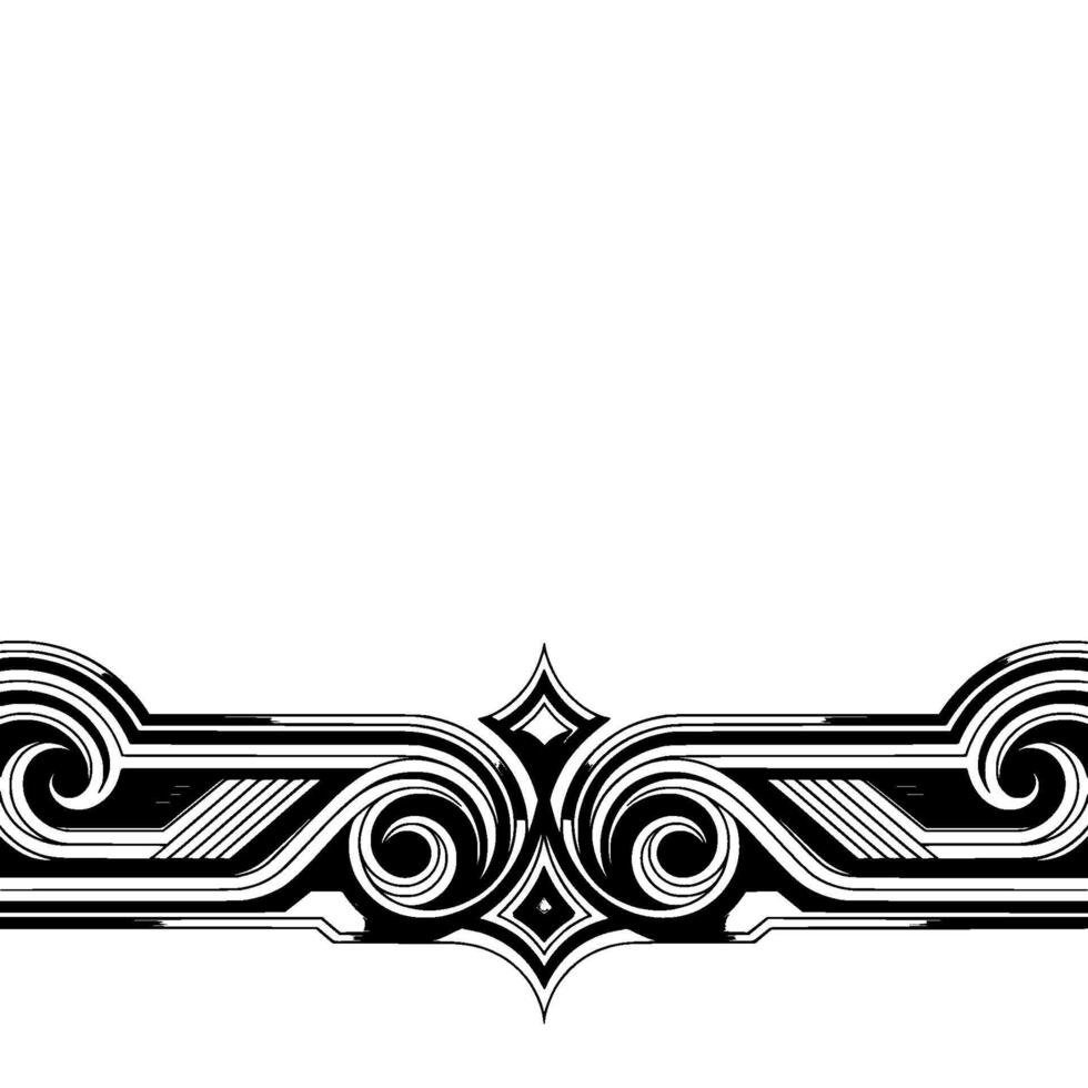 Art Deco Border in Black, White, and Gray on White Background vector