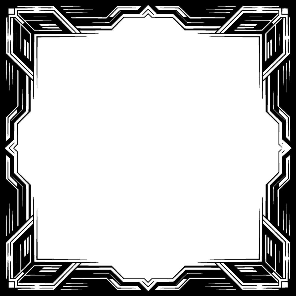 Elegant Art Deco Frame , Blank Center for Text, Illustration vector
