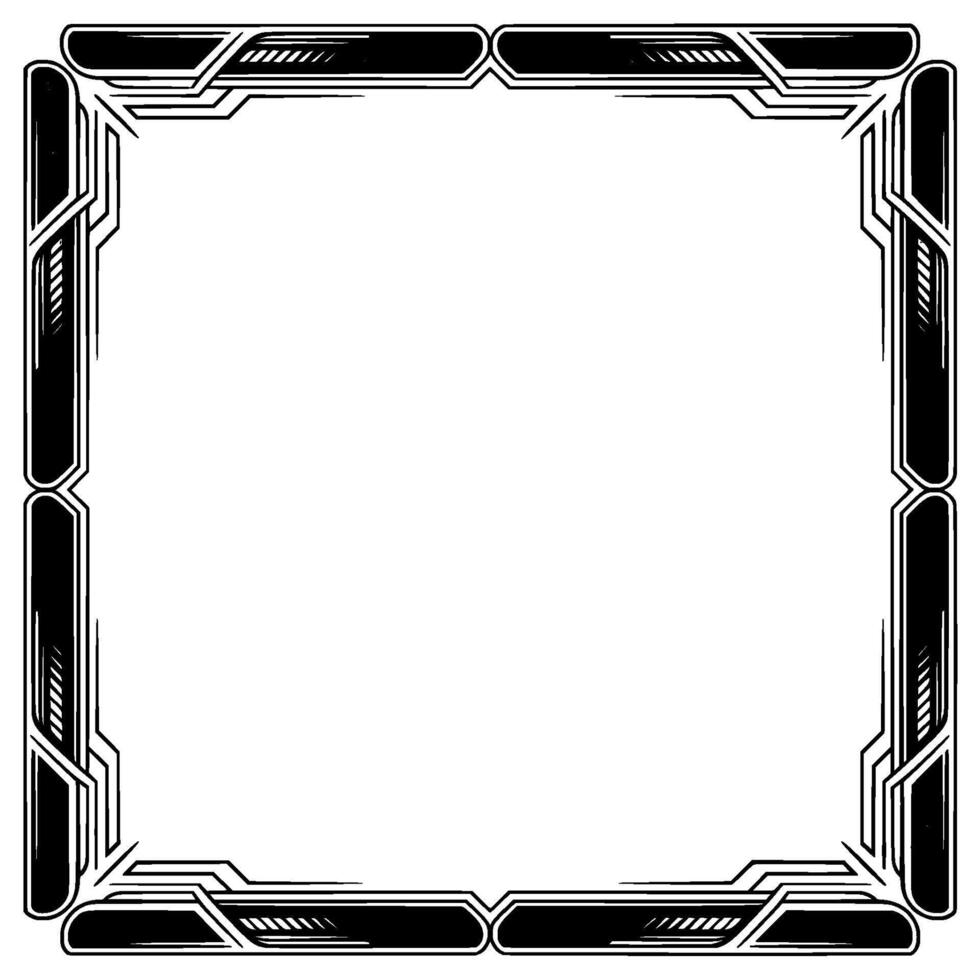 Futuristic Tech Frame , Illustration, Geometric Border With Empty Space vector