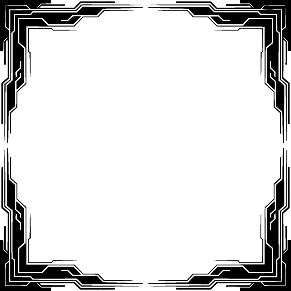 Futuristic Tech Border Frame on Gradient Background, Illustration vector
