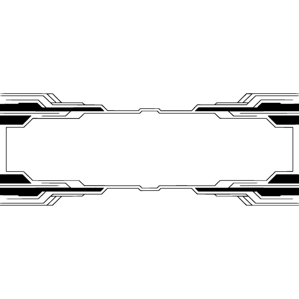Minimalist Tech Frame Template, Modern Scifi Ui, Clean vector
