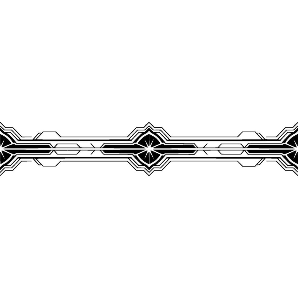 Geometric Black White Border Element, Minimalist Style vector