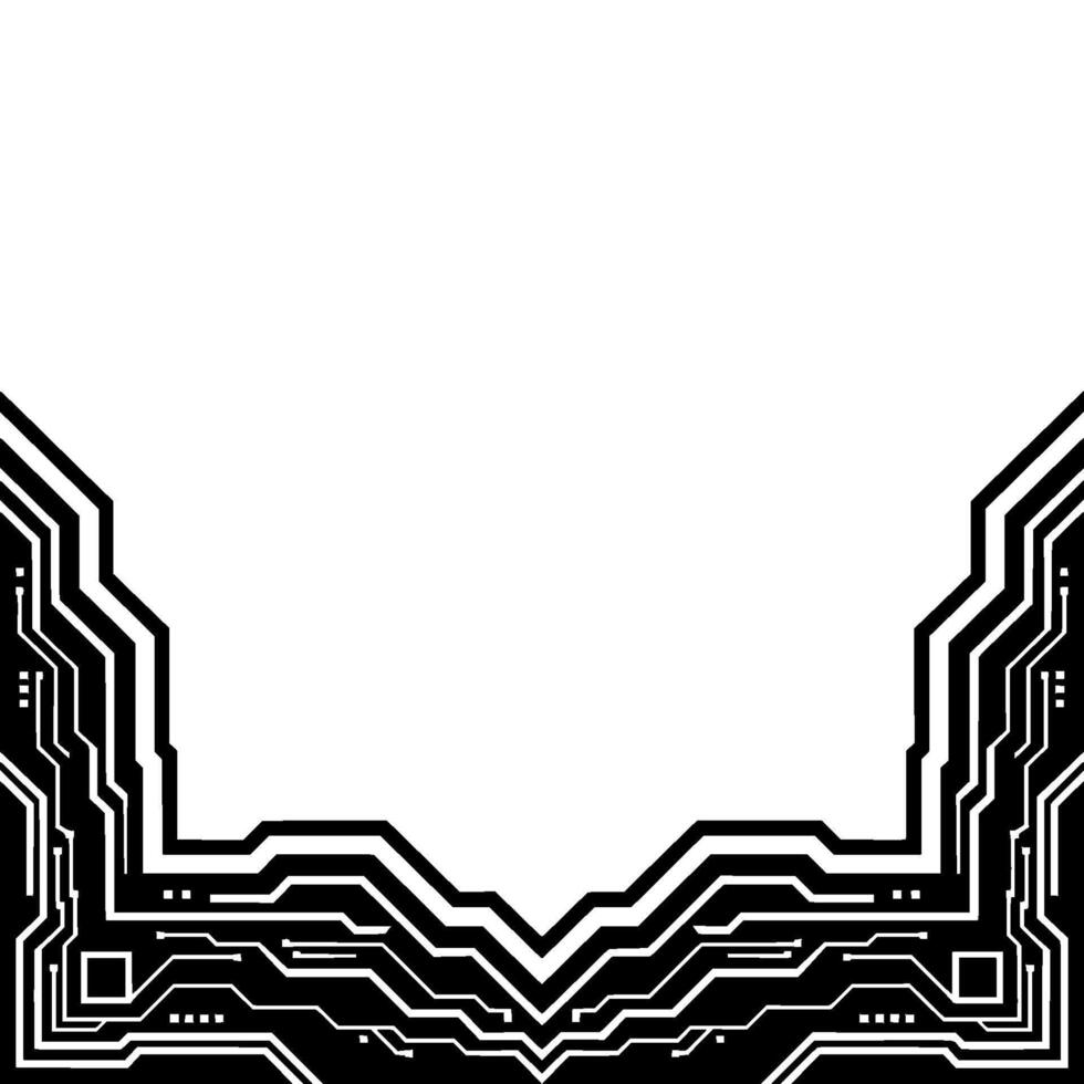 Futuristic Circuit Board Monochrome Digital Background vector