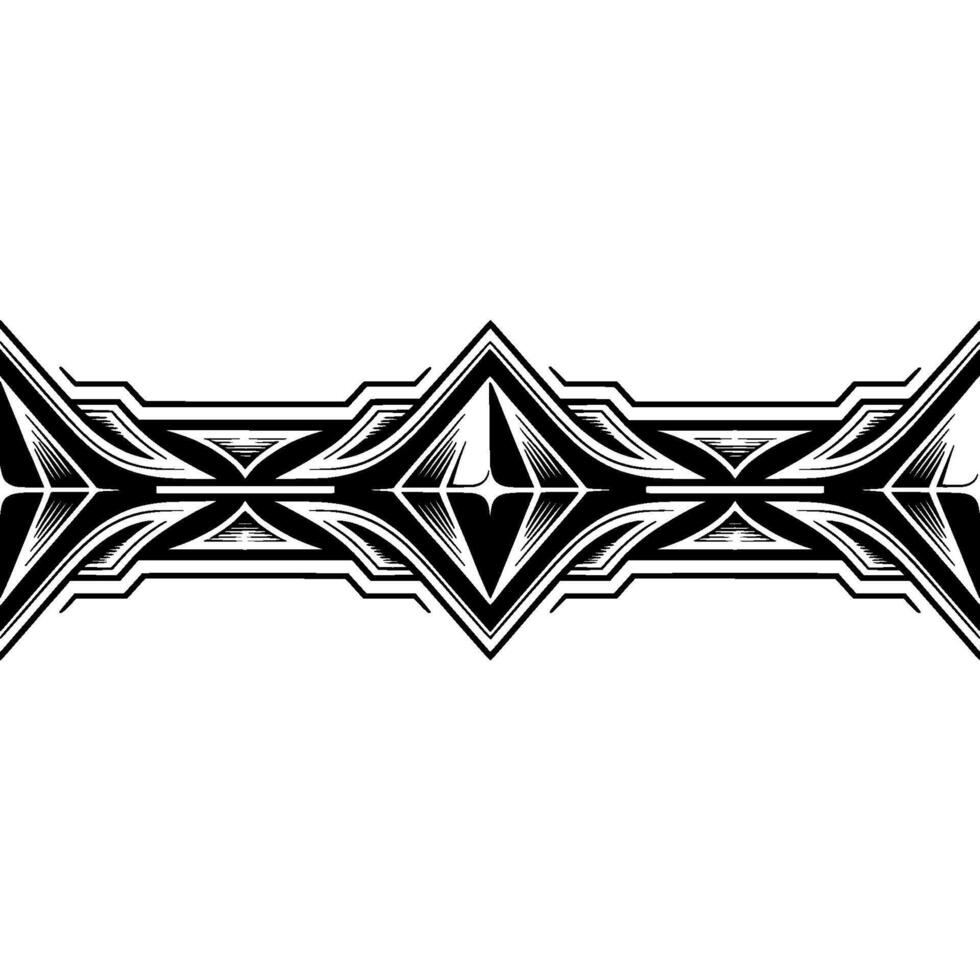 Geometric Tribal Ornament , Black White, Minimalist vector