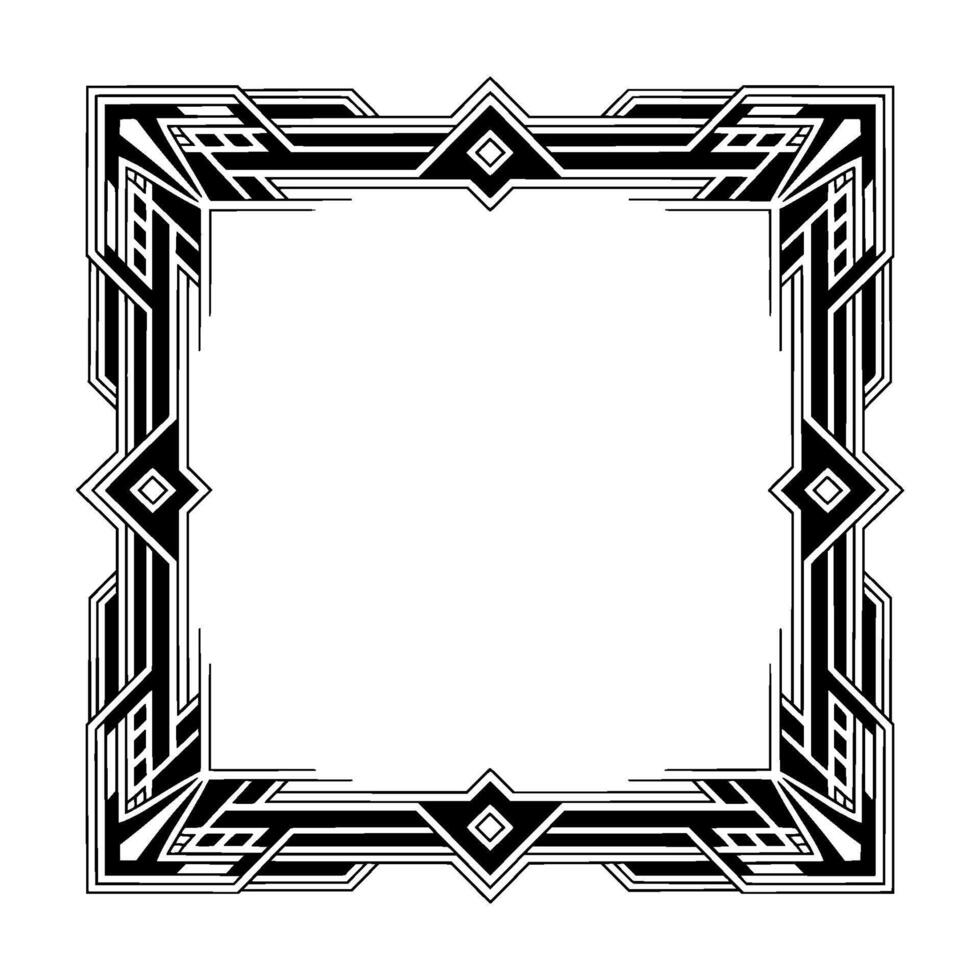Art Deco Square Frame on Gradient Background vector