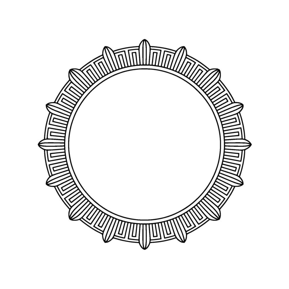Geometric Circular Frame in Black and White Element vector