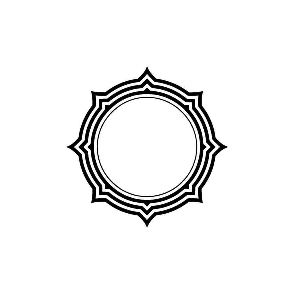 Geometric Round Frame With Decorative Border Illustration vector
