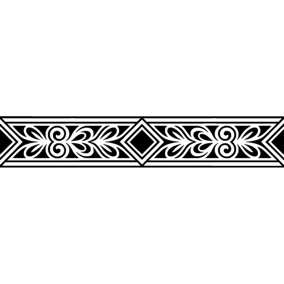 Decorative Geometric Border, Black and White Ornament vector