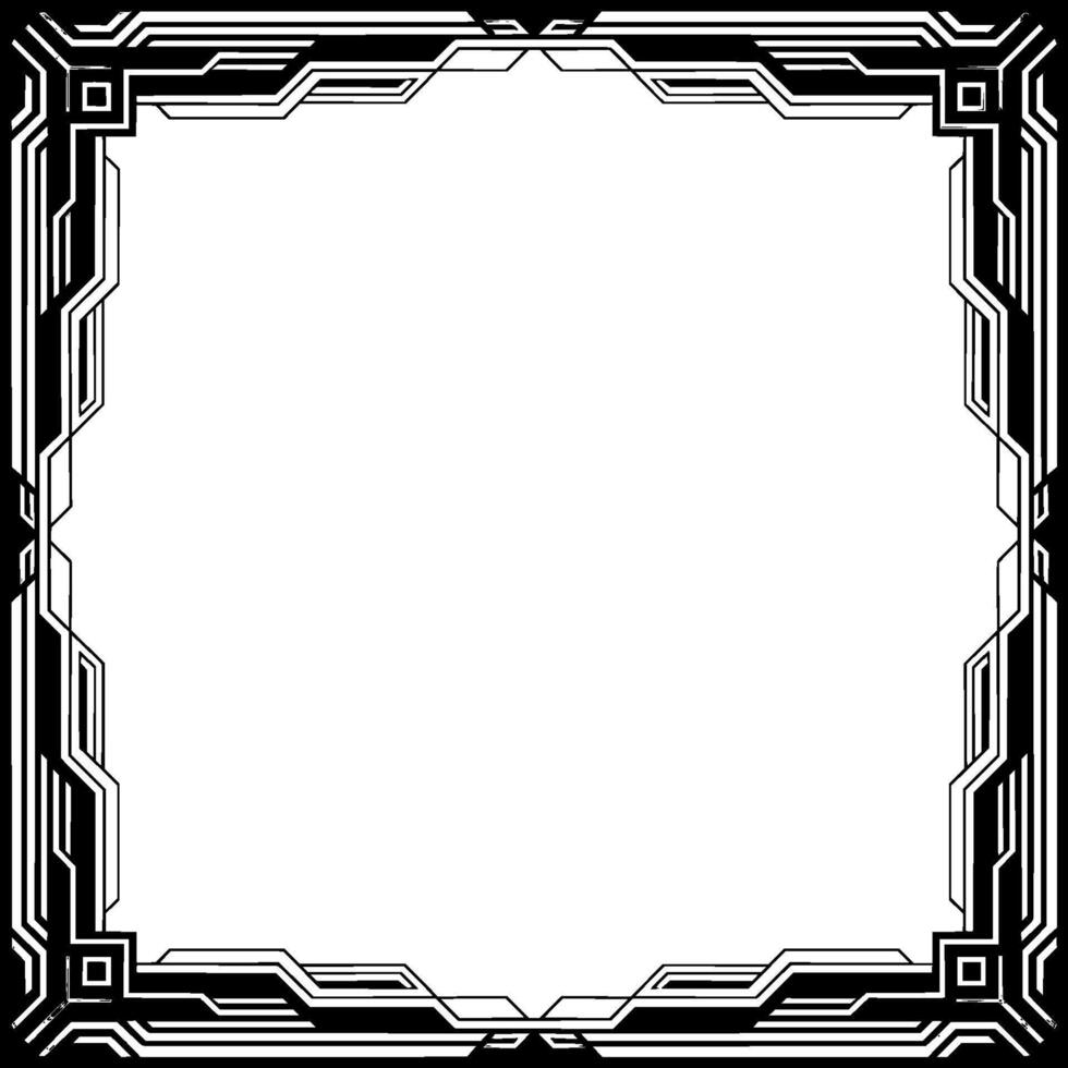 Art Deco Frame Black White Geometric Border, Elegant , Empty Space vector
