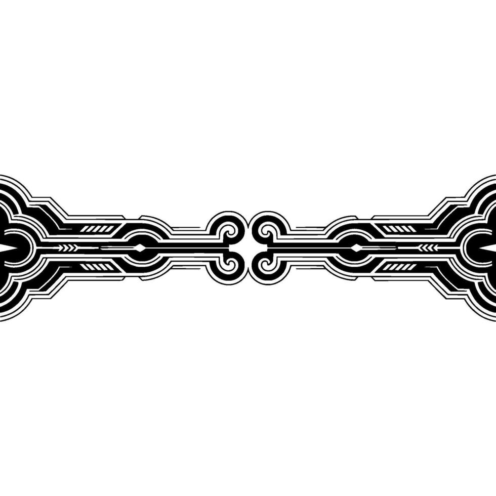 Black and White Geometric Ornament, Symmetry, Minimalist vector