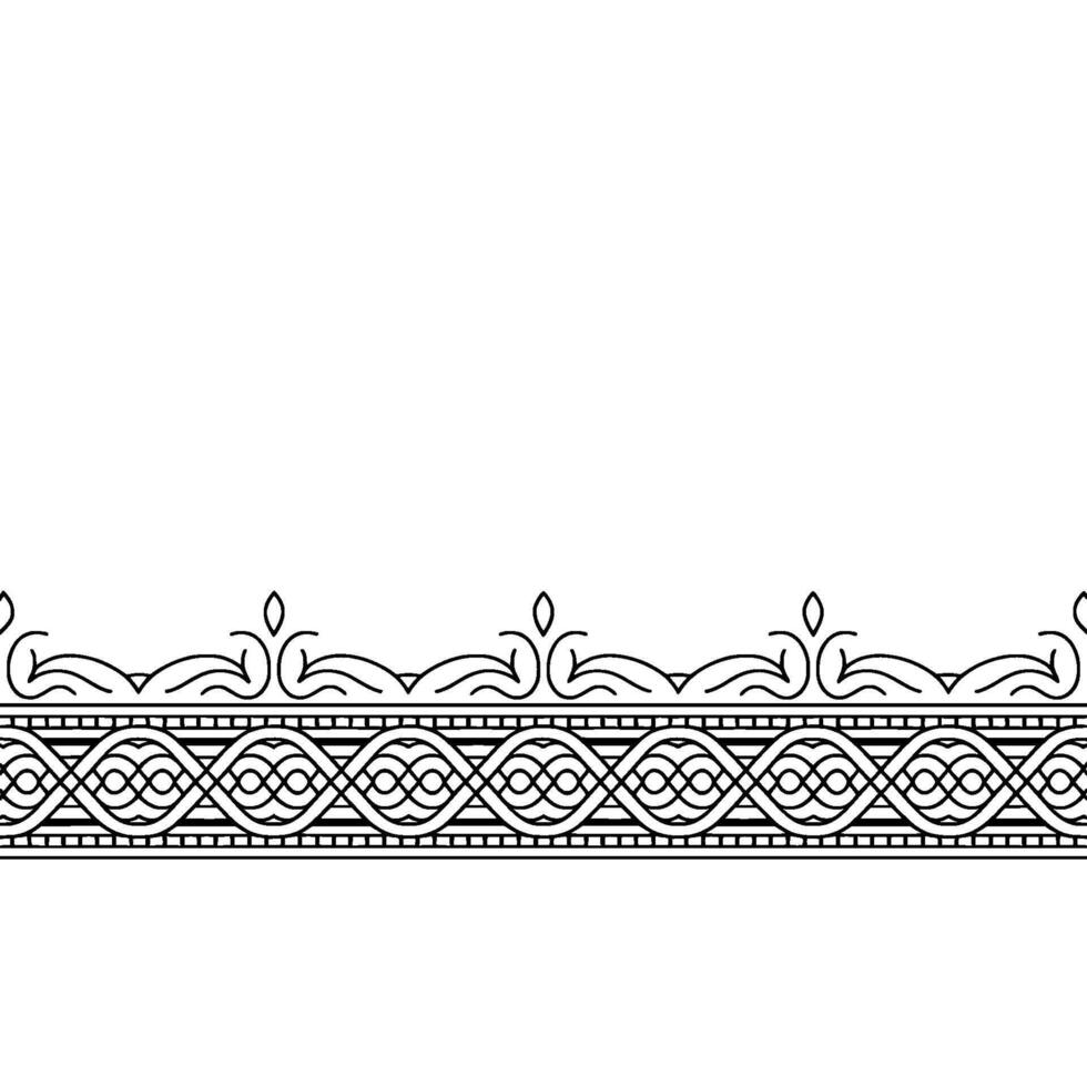 Elegant Geometric Border , Black and White, Decorative Ornament vector