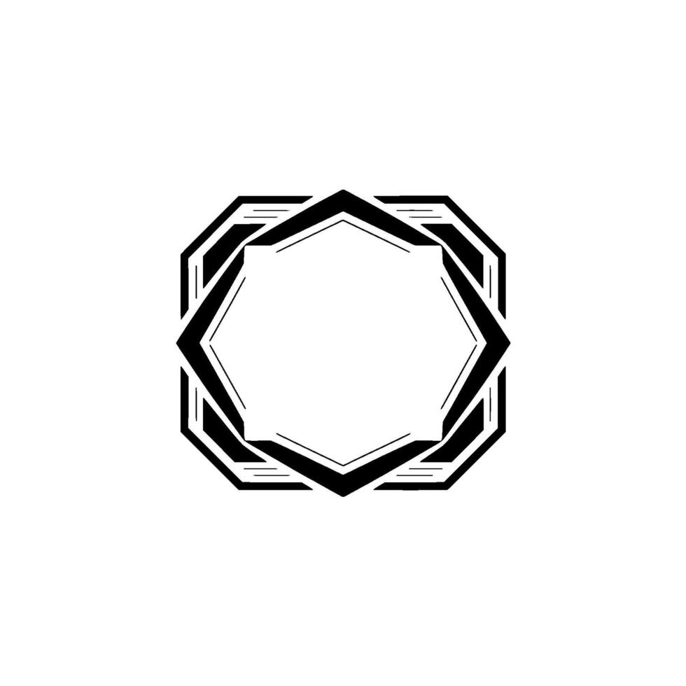 Geometric Badge in Black and White, Elegant vector