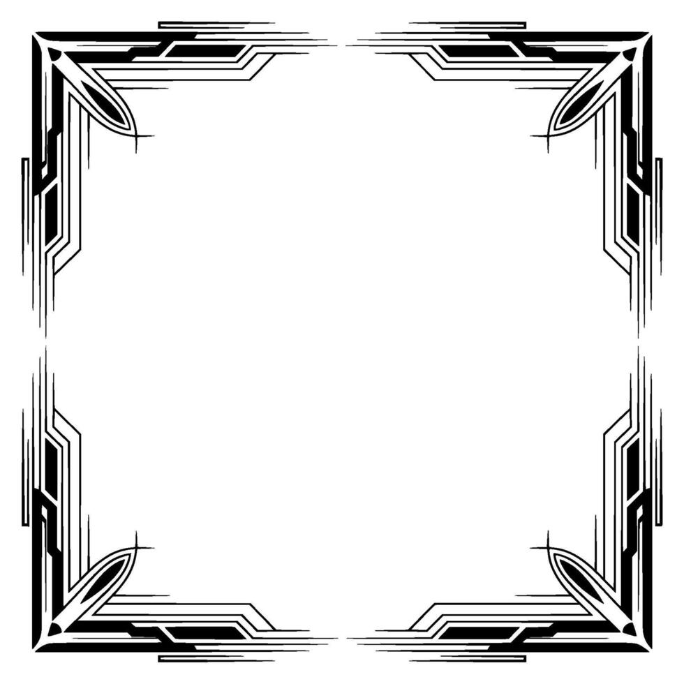 Art Deco Frame Illustration, Elegant Border , Geometric Decoration vector