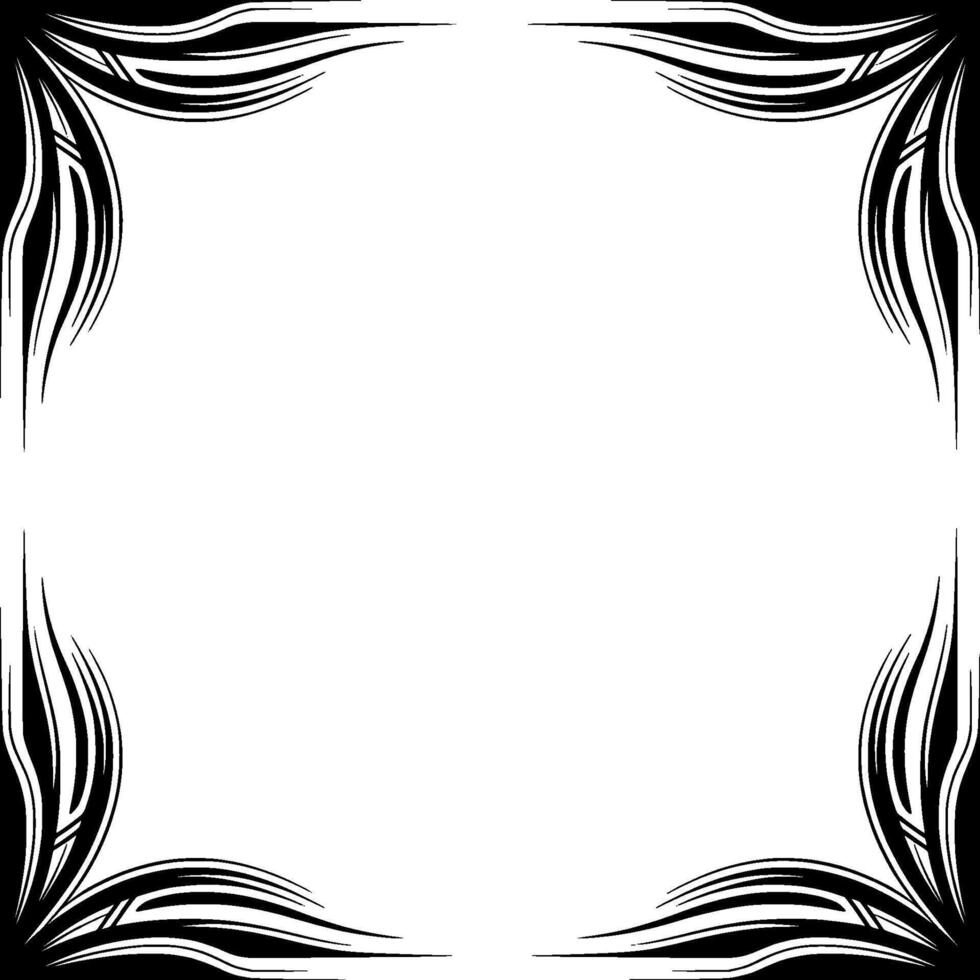Elegant Abstract Frame Black and White Tribal Corner vector