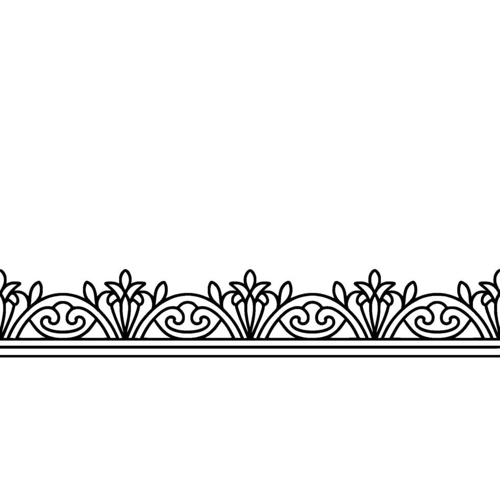 Elegant Floral Border Silhouette on Gradient Background vector