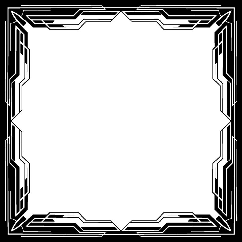 Art Deco Frame Geometric , Blank Center, Elegant Border vector