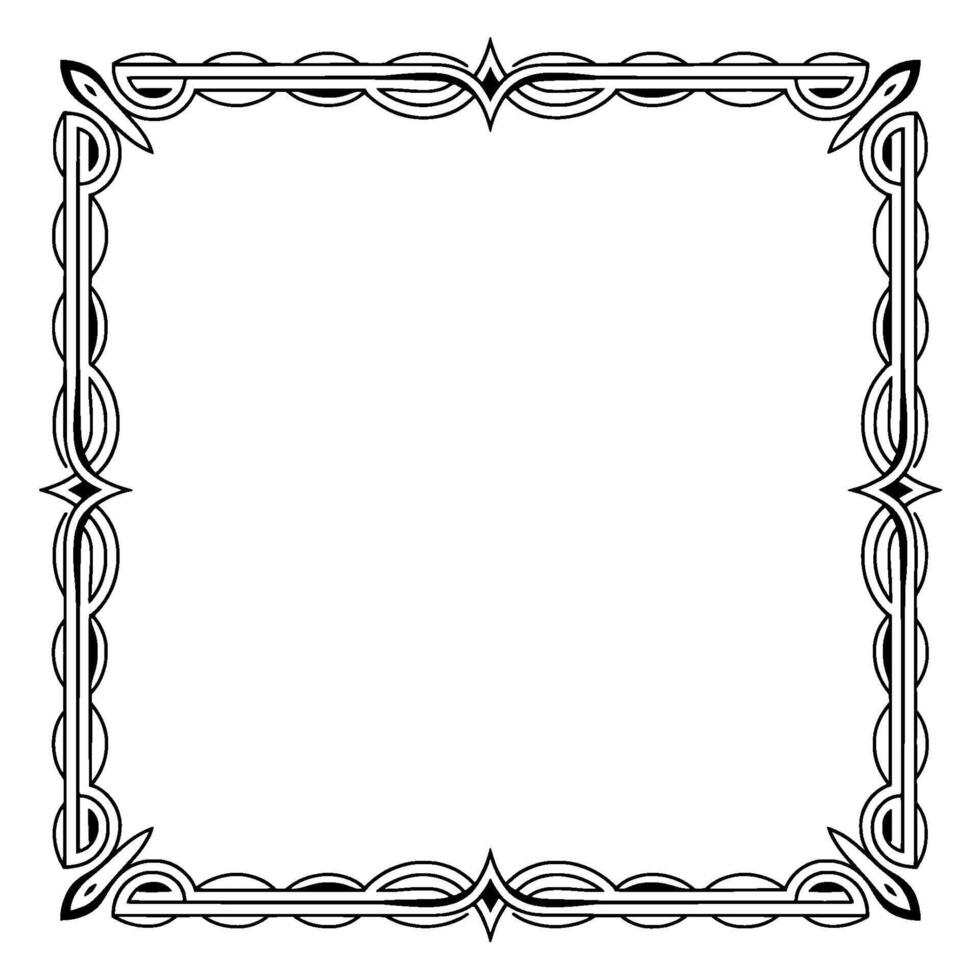 Elegant Art Deco Frame in Black White Geometric Border vector