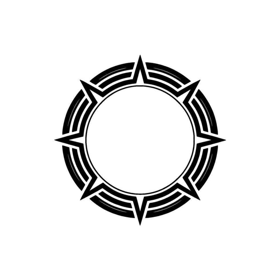 Minimalist Starburst Circle Modern , White Background vector