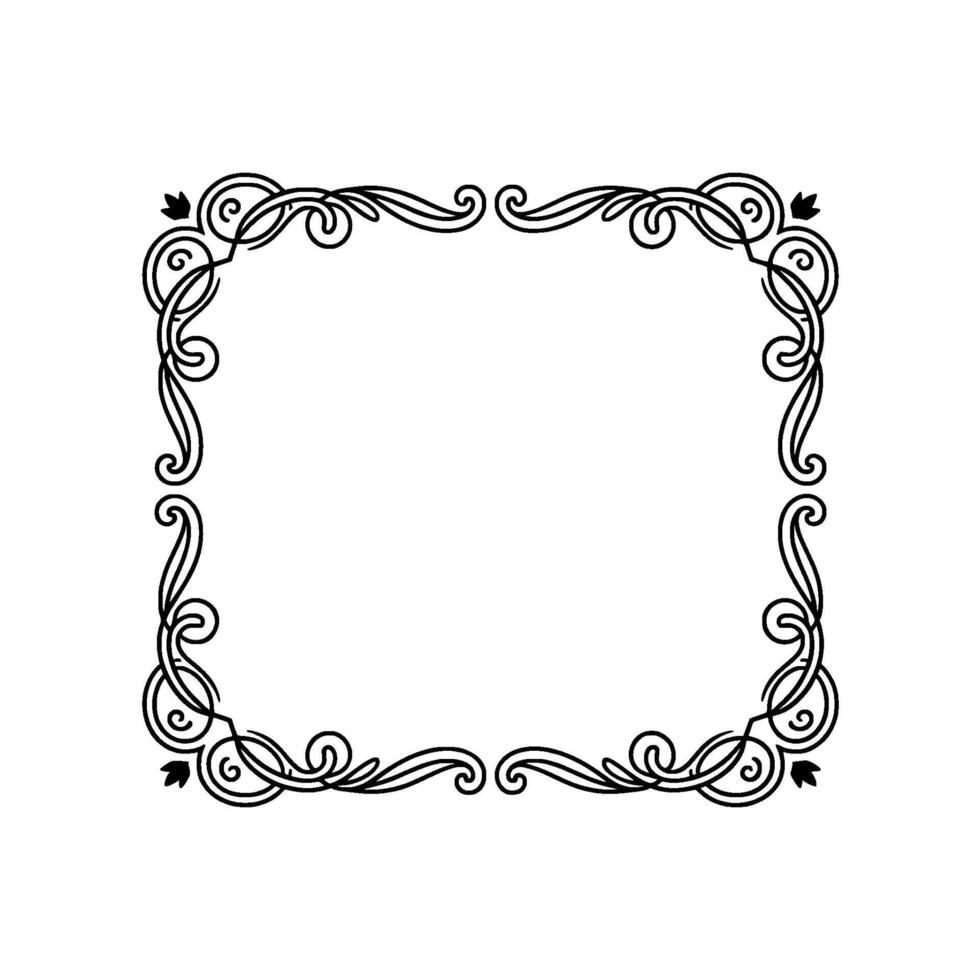 Elegant Black Scroll Frame on Textured White Background vector